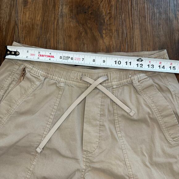 Abercrombie & Fitch Loose size SMALL khaki drawstring pants jogger pockets - Picture 6 of 12